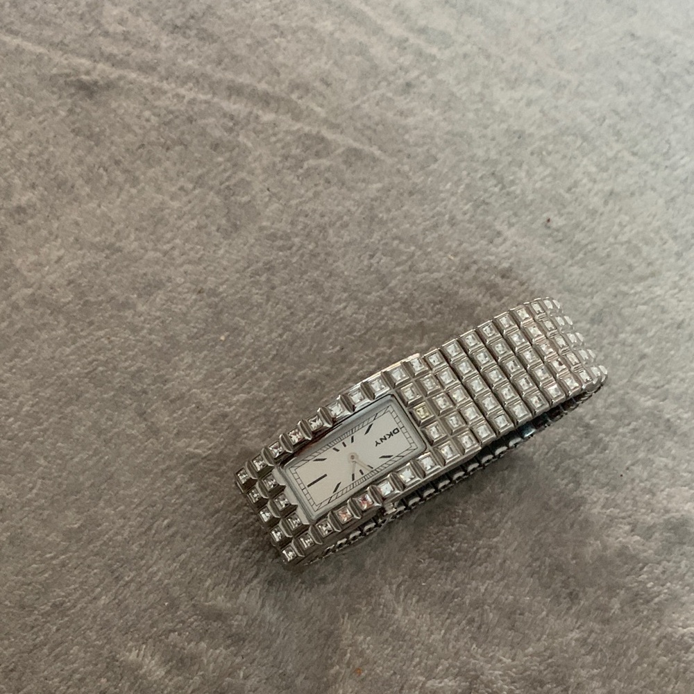 Silver Crystal Bracelet Watch - Rectangular Face